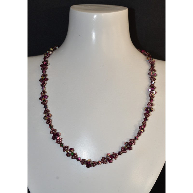 Crystal necklace, fuchsia electra