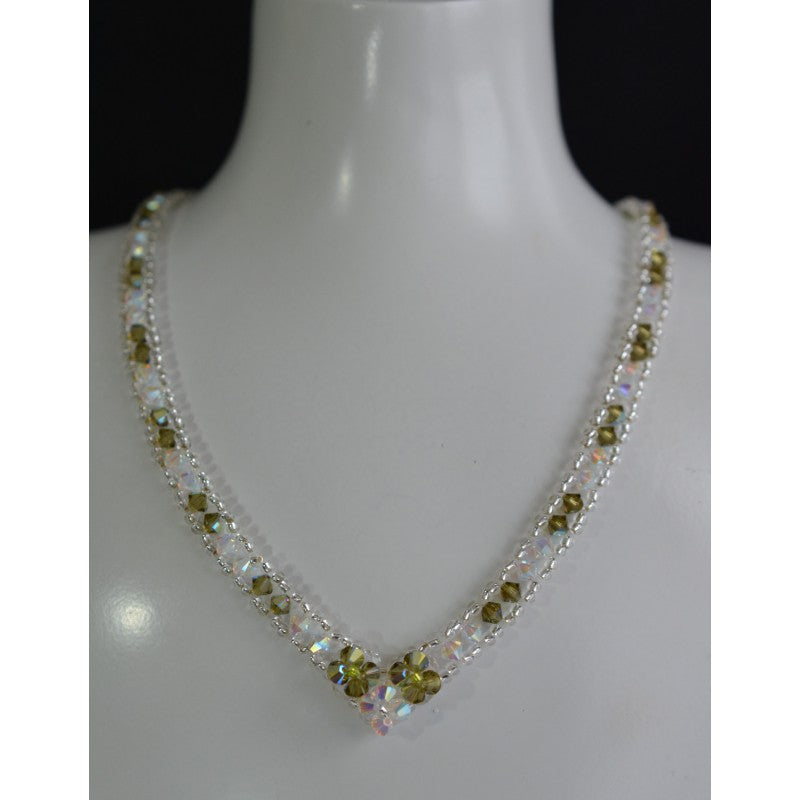 Collier en cristal, olivine ab, cristal ab2x