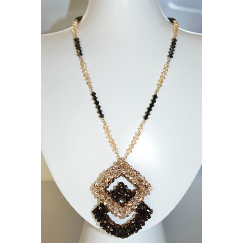 Jet nut large diamond necklace 2x-golden shadow