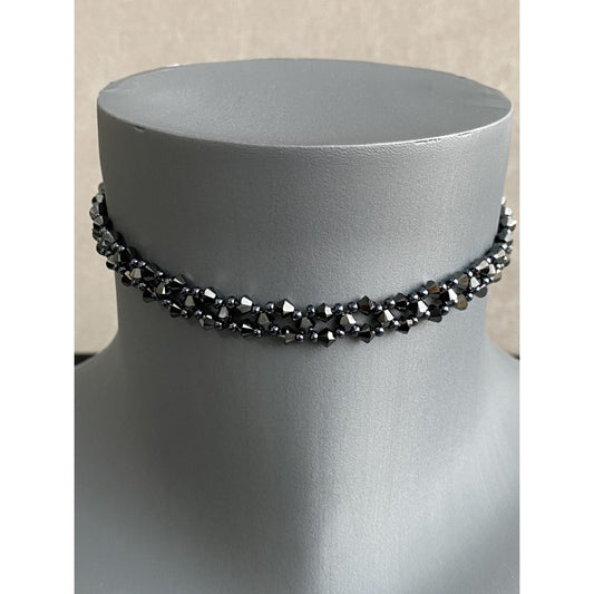 Crystal, crystal choker, chic, luxury jewelry, woman, fashion, hematite 2x