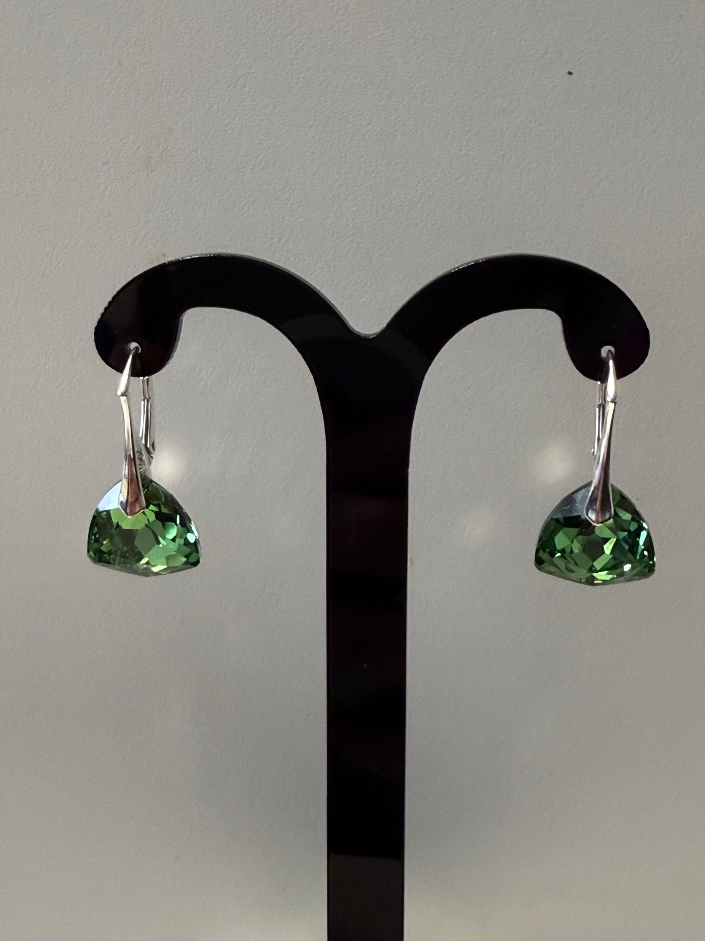 Boucles d’oreilles cristal , argent 925, chic, Trilliant Cut Pendentif Reinvented Péridot Comet Argent Light, Vert