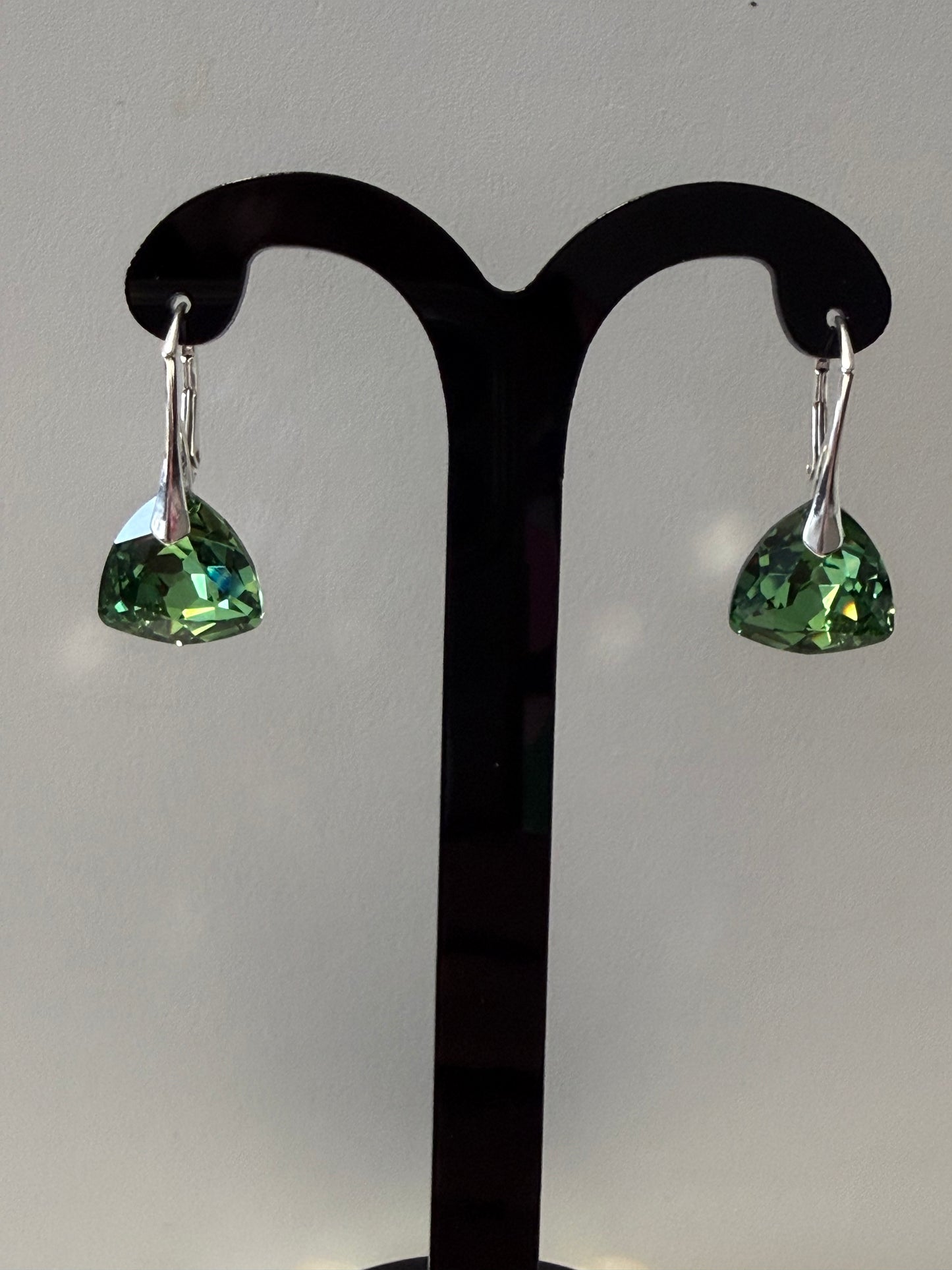 Boucles d’oreilles cristal , argent 925, chic, Trilliant Cut Pendentif Reinvented Péridot Comet Argent Light, Vert