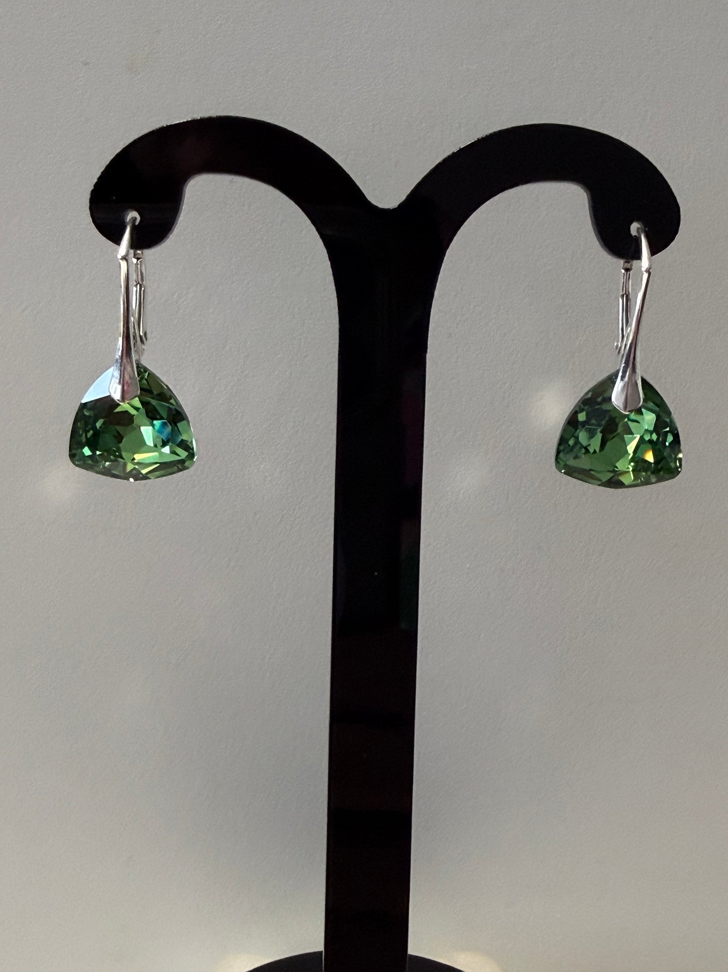 Boucles d’oreilles cristal , argent 925, chic, Trilliant Cut Pendentif Reinvented Péridot Comet Argent Light, Vert
