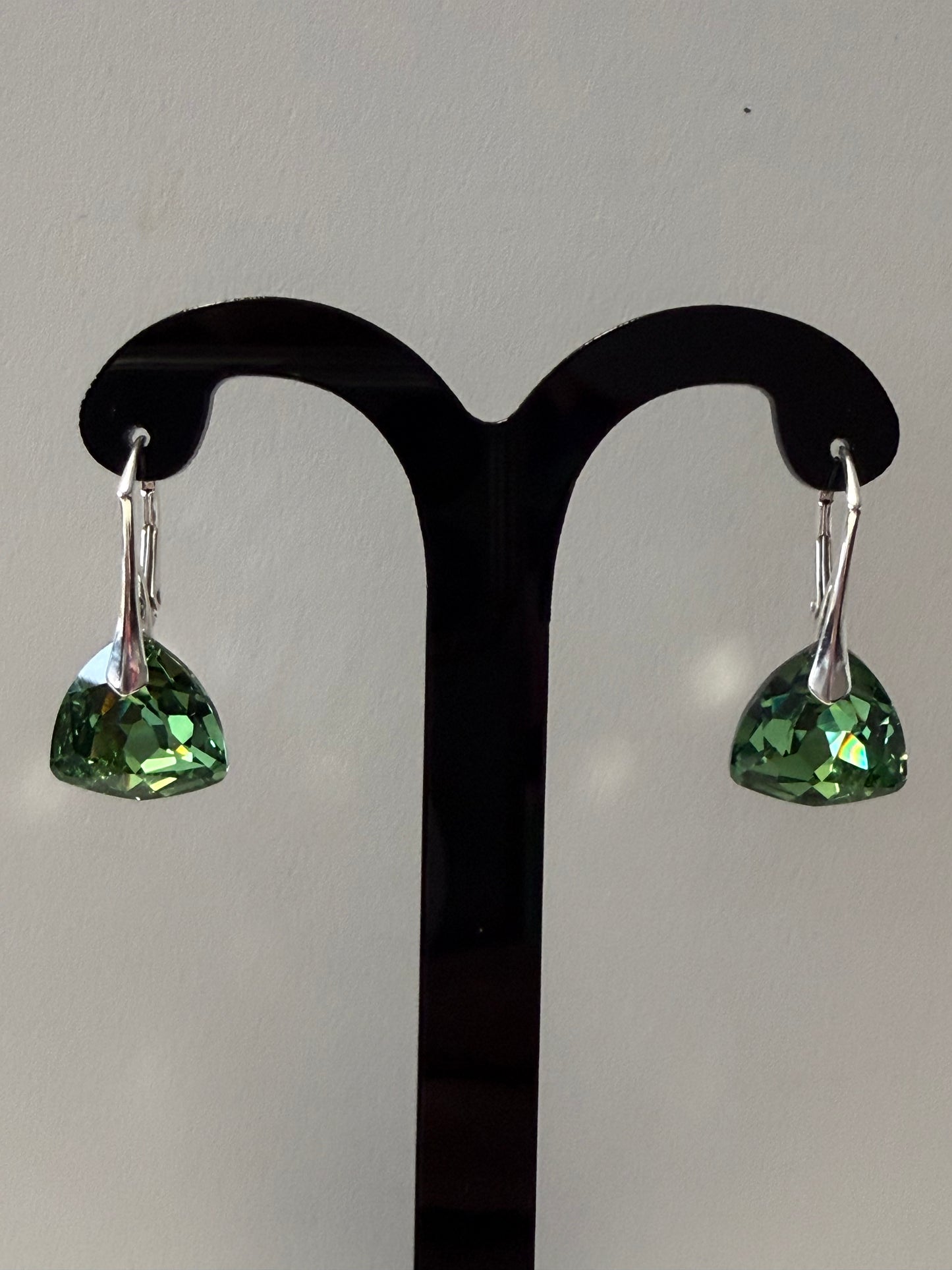 Boucles d’oreilles cristal , argent 925, chic, Trilliant Cut Pendentif Reinvented Péridot Comet Argent Light, Vert