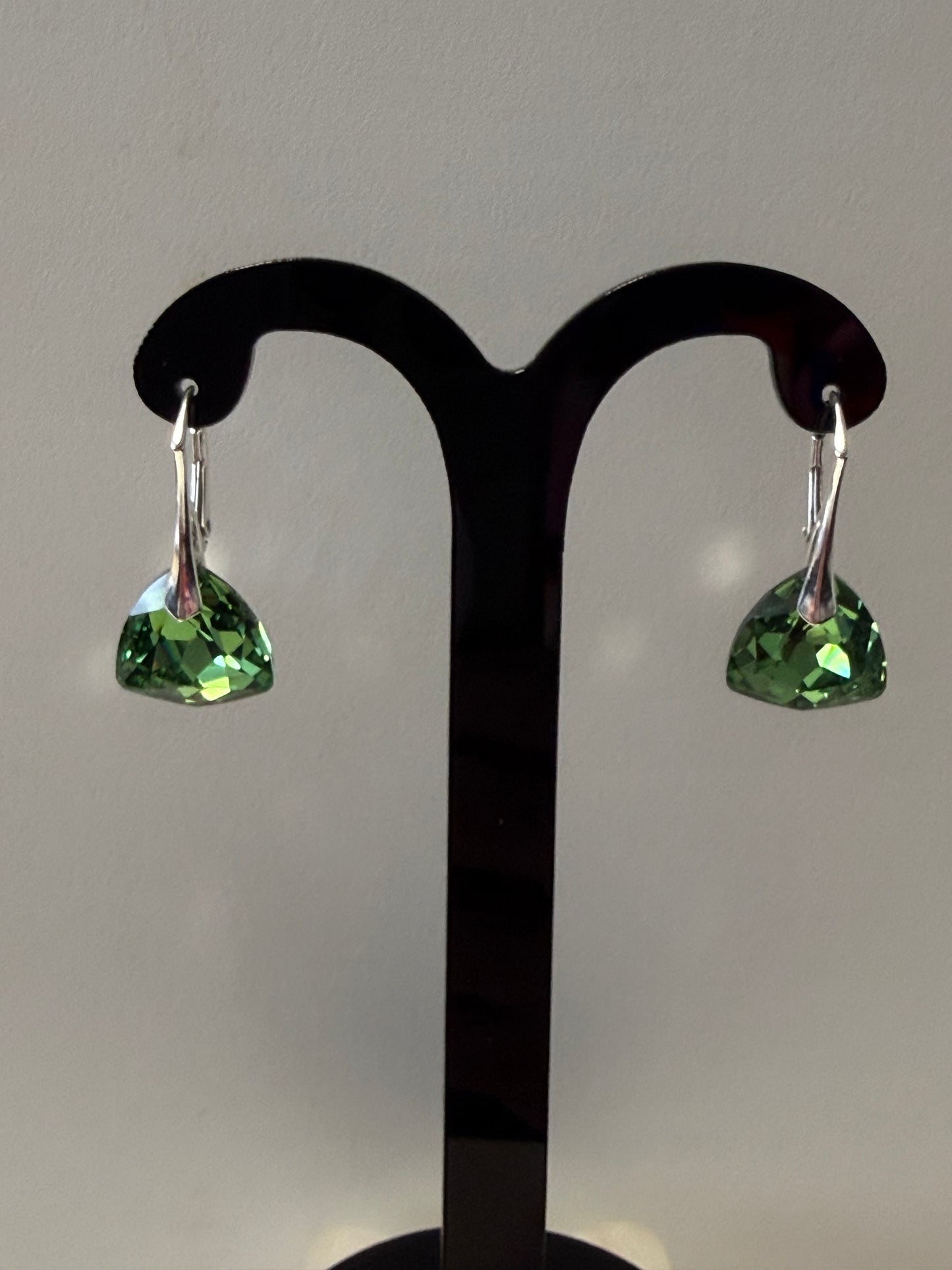 Boucles d’oreilles cristal , argent 925, chic, Trilliant Cut Pendentif Reinvented Péridot Comet Argent Light, Vert