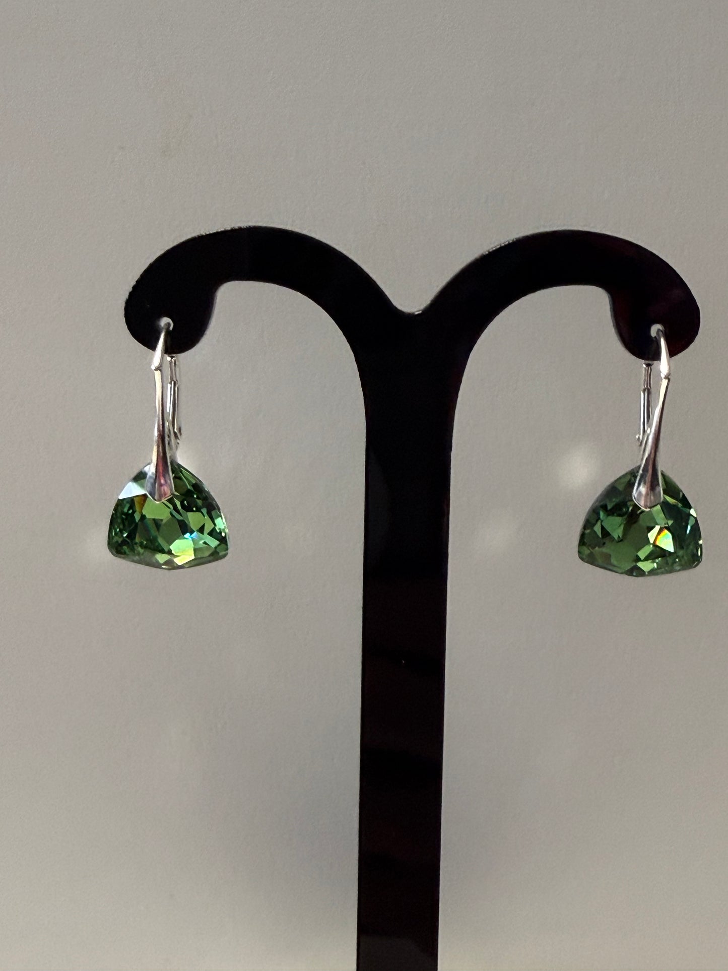 Boucles d’oreilles cristal , argent 925, chic, Trilliant Cut Pendentif Reinvented Péridot Comet Argent Light, Vert
