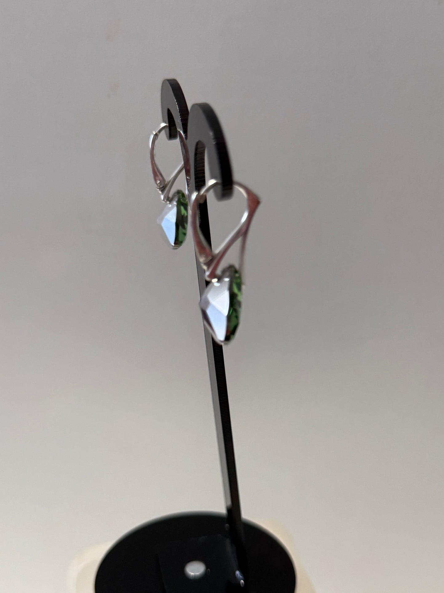 Boucles d’oreilles cristal , argent 925, chic, Trilliant Cut Pendentif Reinvented Péridot Comet Argent Light, Vert