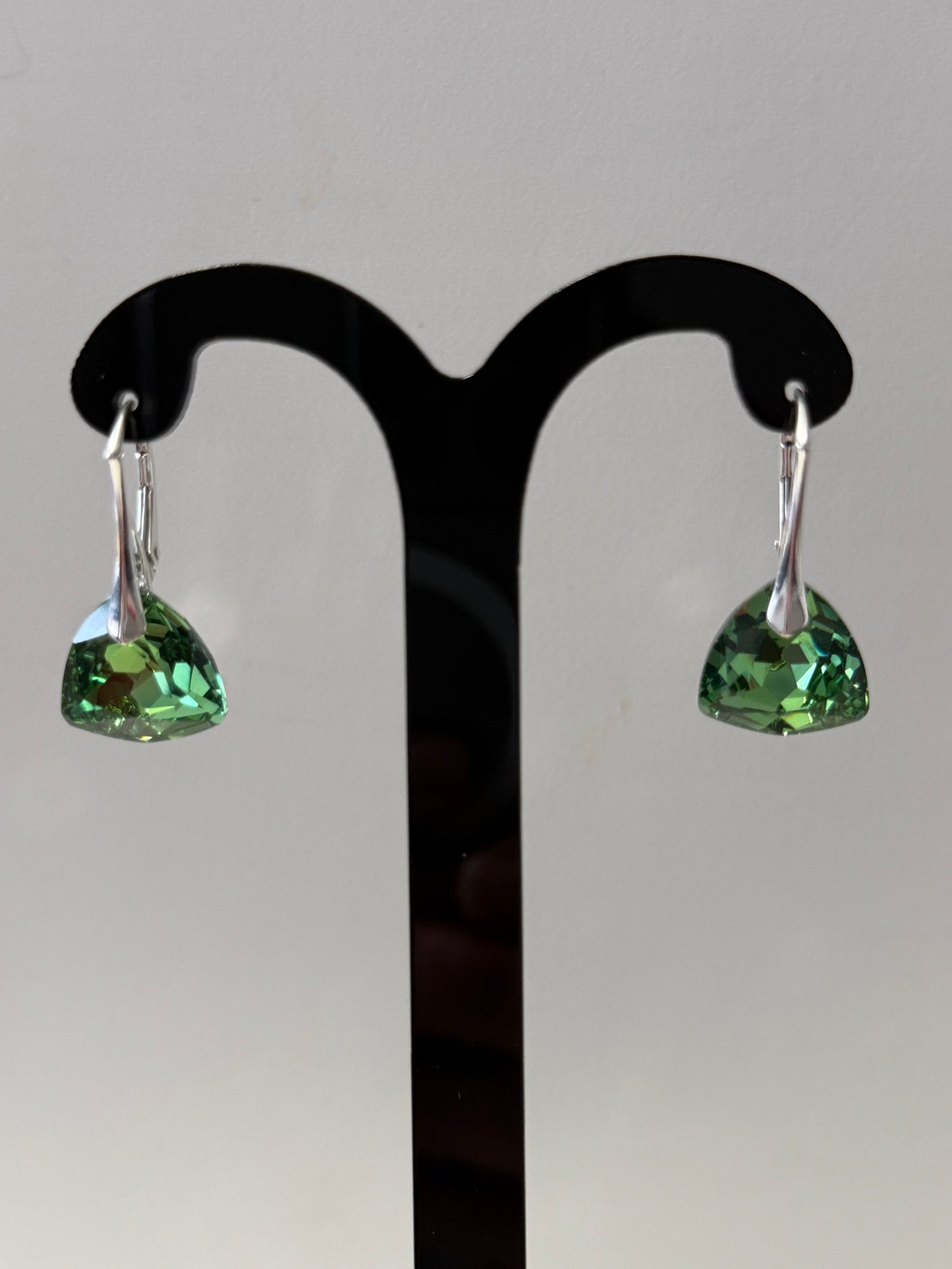 Boucles d’oreilles cristal , argent 925, chic, Trilliant Cut Pendentif Reinvented Péridot Comet Argent Light, Vert
