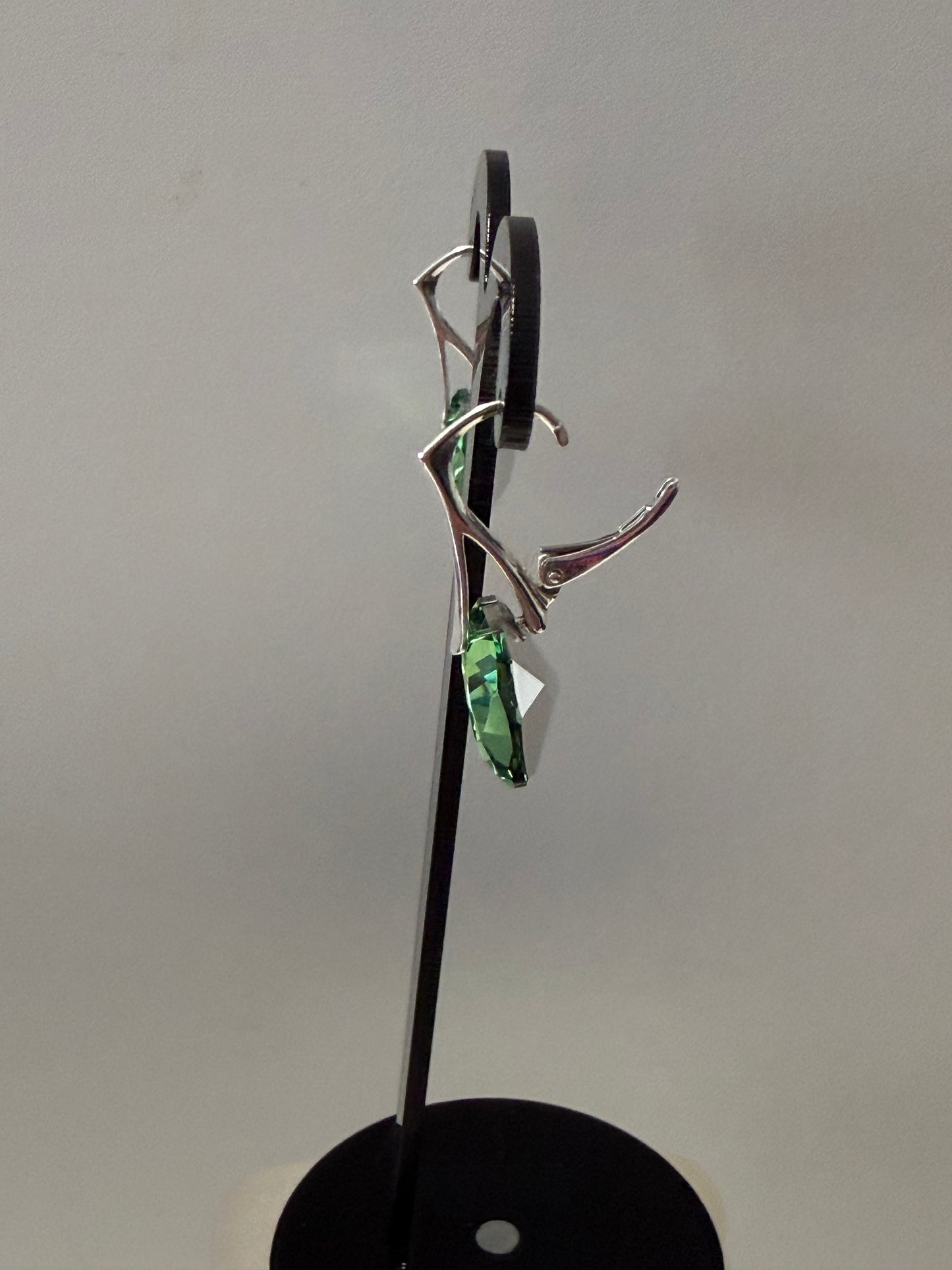 Boucles d’oreilles cristal , argent 925, chic, Trilliant Cut Pendentif Reinvented Péridot Comet Argent Light, Vert