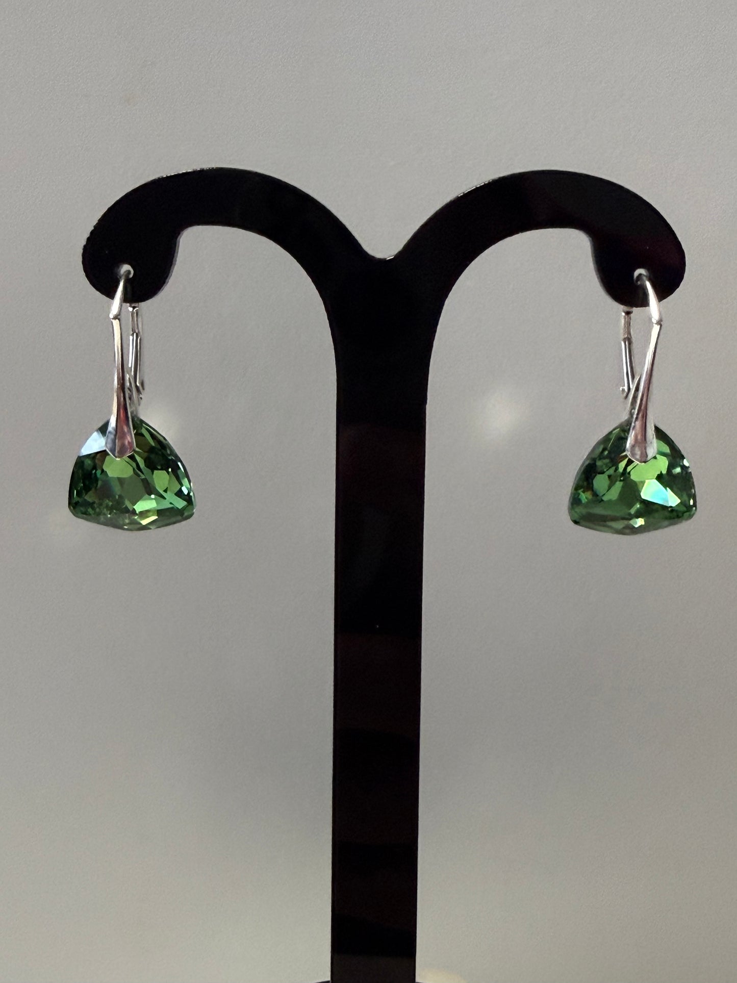 Boucles d’oreilles cristal , argent 925, chic, Trilliant Cut Pendentif Reinvented Péridot Comet Argent Light, Vert