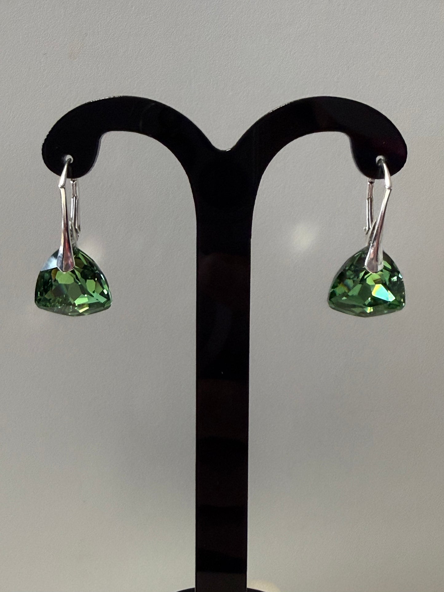 Boucles d’oreilles cristal , argent 925, chic, Trilliant Cut Pendentif Reinvented Péridot Comet Argent Light, Vert