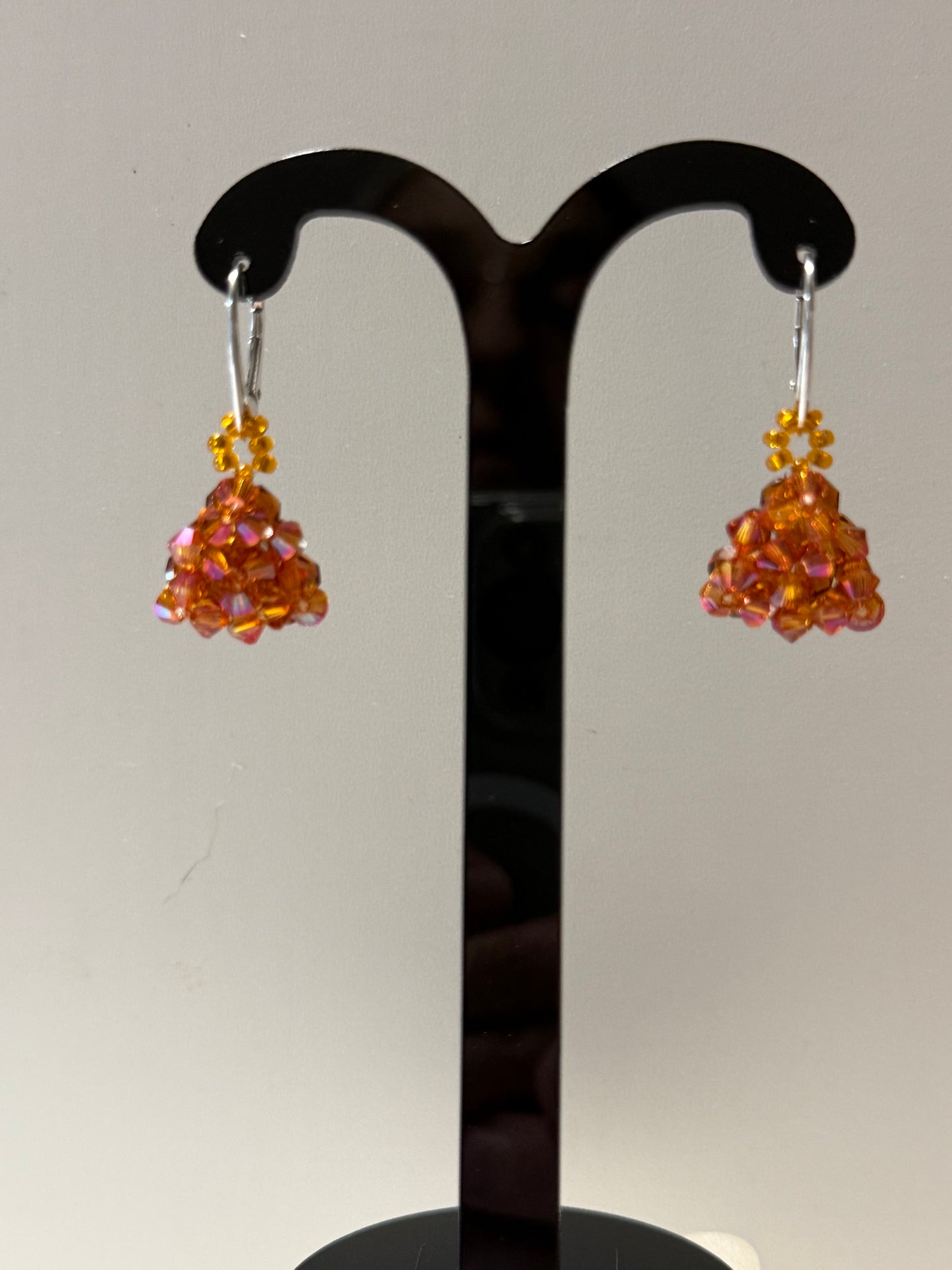 Boucles d'oreilles cristal, chic, bijou luxe, argent 925, cristal astral pink