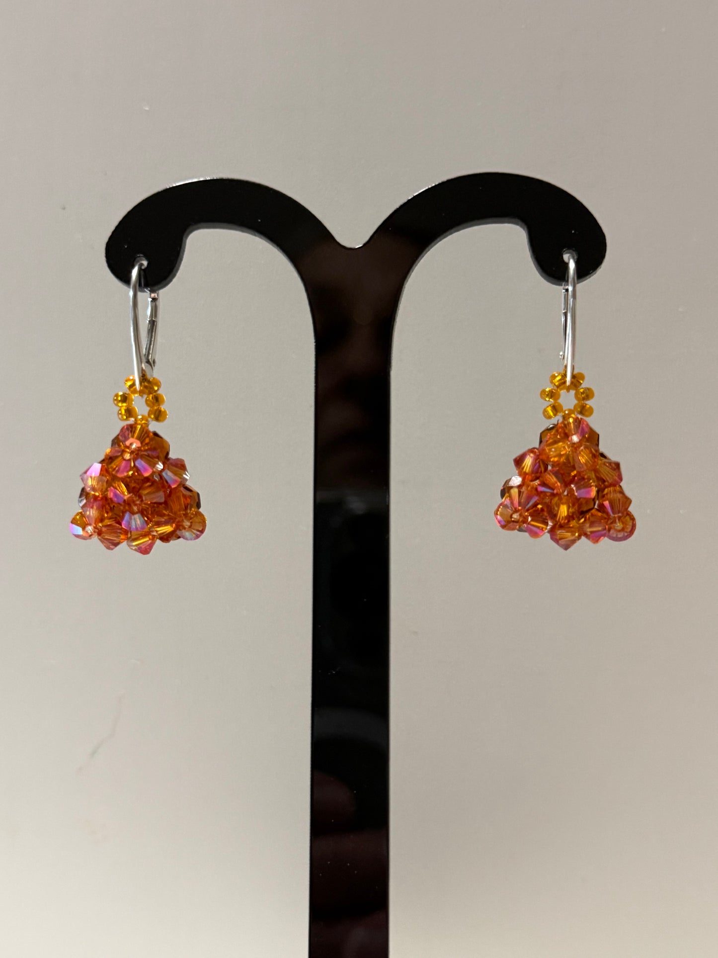 Boucles d'oreilles cristal, chic, bijou luxe, argent 925, cristal astral pink