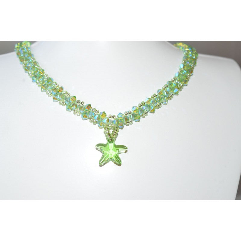 Crystal choker, Starfish, peridot ab2x