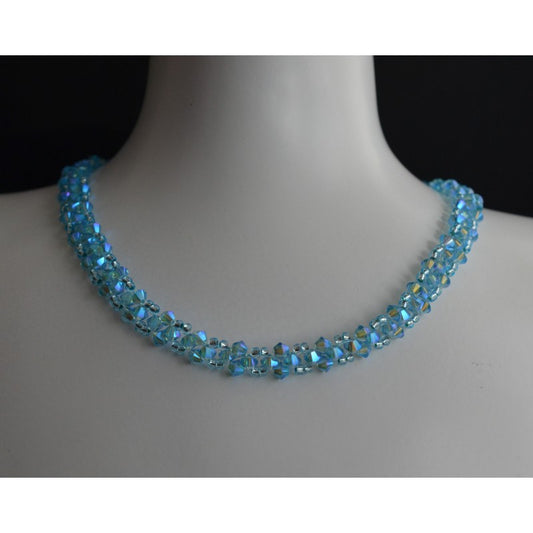 Crystal choker, aquamarine ab2x, “Seabed”