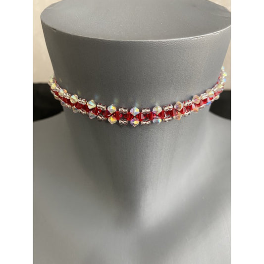 Crystal choker, chic, luxury jewelry, ab2x crystal, light siam, fashion jewelry, woman