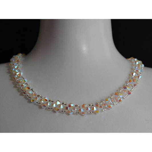 Crystal choker, crystal ab2x, "Winter"