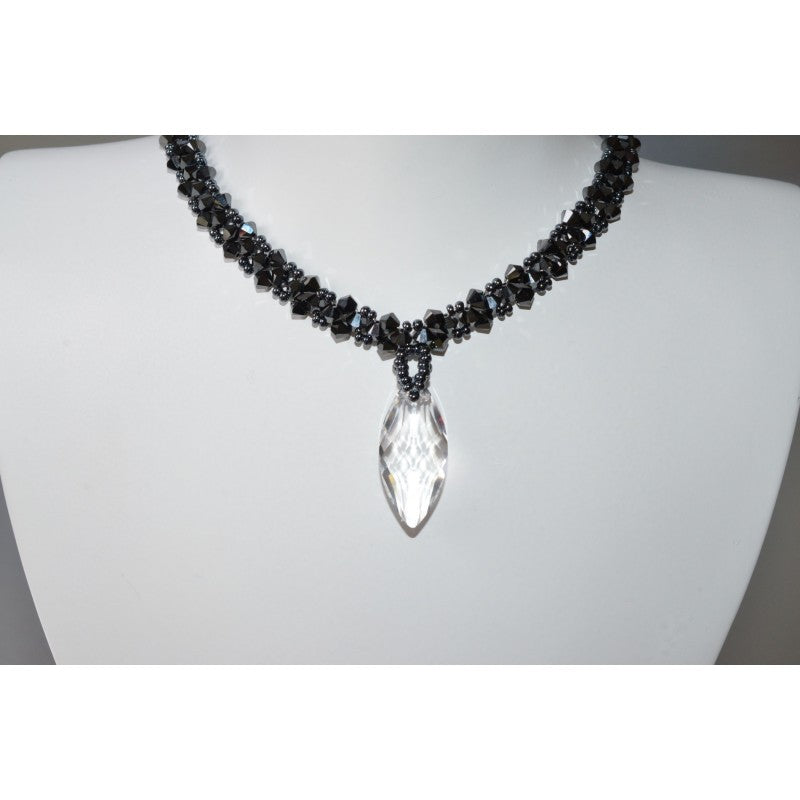 Crystal choker, hematite2x, crystal drop