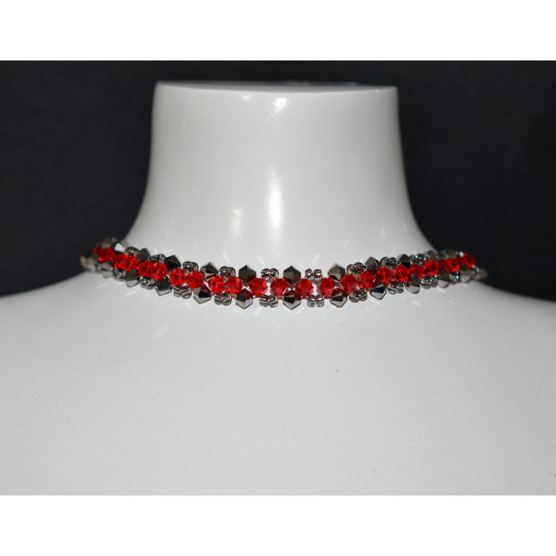 Crystal choker, light siam, light chrome 2x