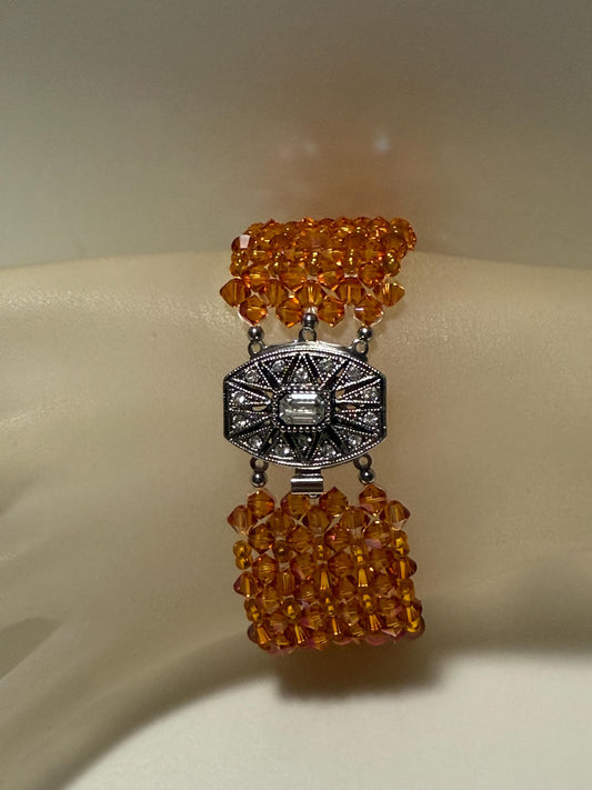 Crystal bracelet, extra large, golden shadow crystal