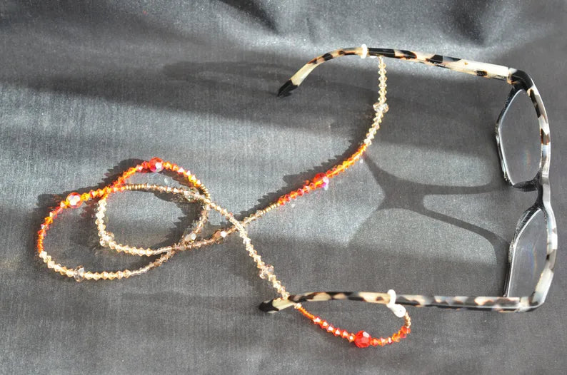 Crystal bezel cord, brown, orange