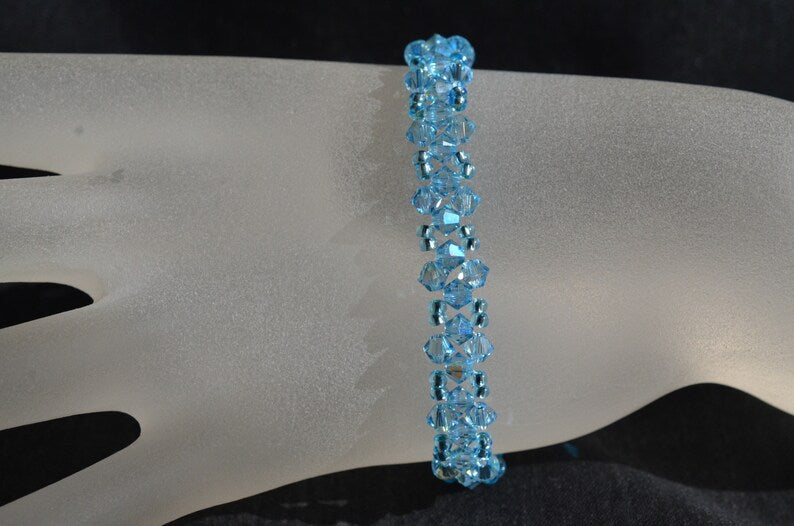 Crystal bracelet, woman, fashion, aquamarine shimmer, luxury