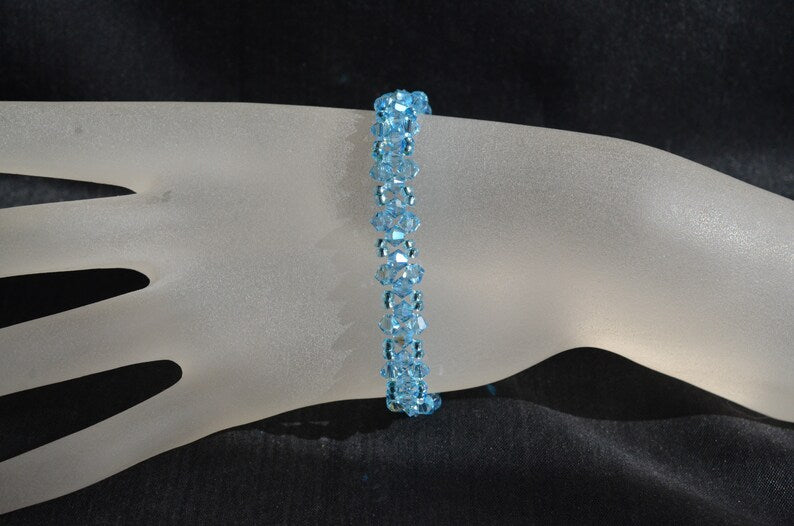 Crystal bracelet, woman, fashion, aquamarine shimmer, luxury