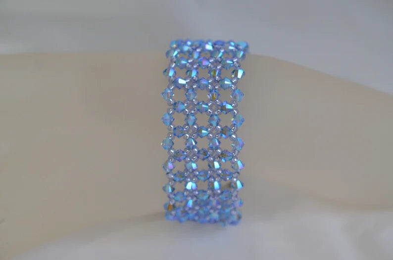 Crystal bracelet, women's jewelry, aquamarine abx, sumptuous, luxury