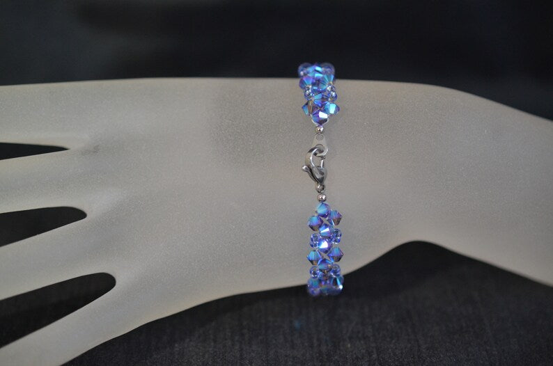 Crystal bracelet, chic, tanzanite ab2x, fashion jewelry, luxury