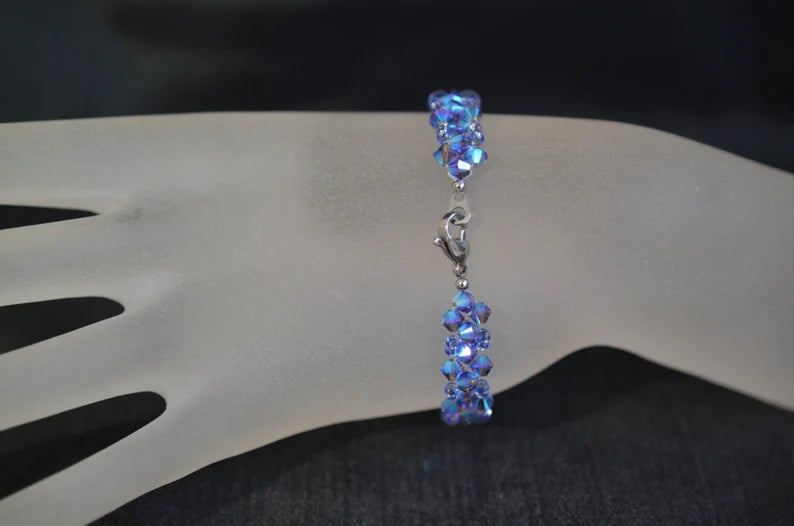 Bracelet cristal, tanzanite ab2x