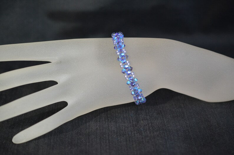 Crystal bracelet, chic, tanzanite ab2x, fashion jewelry, luxury