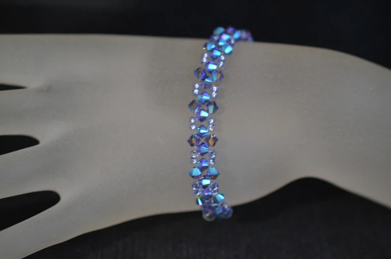 Bracelet cristal, tanzanite ab2x