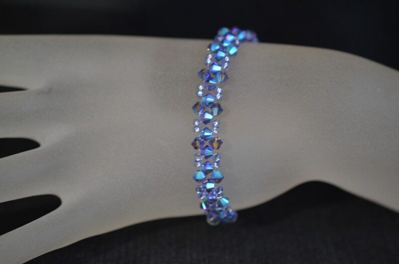 Crystal bracelet, chic, tanzanite ab2x, fashion jewelry, luxury