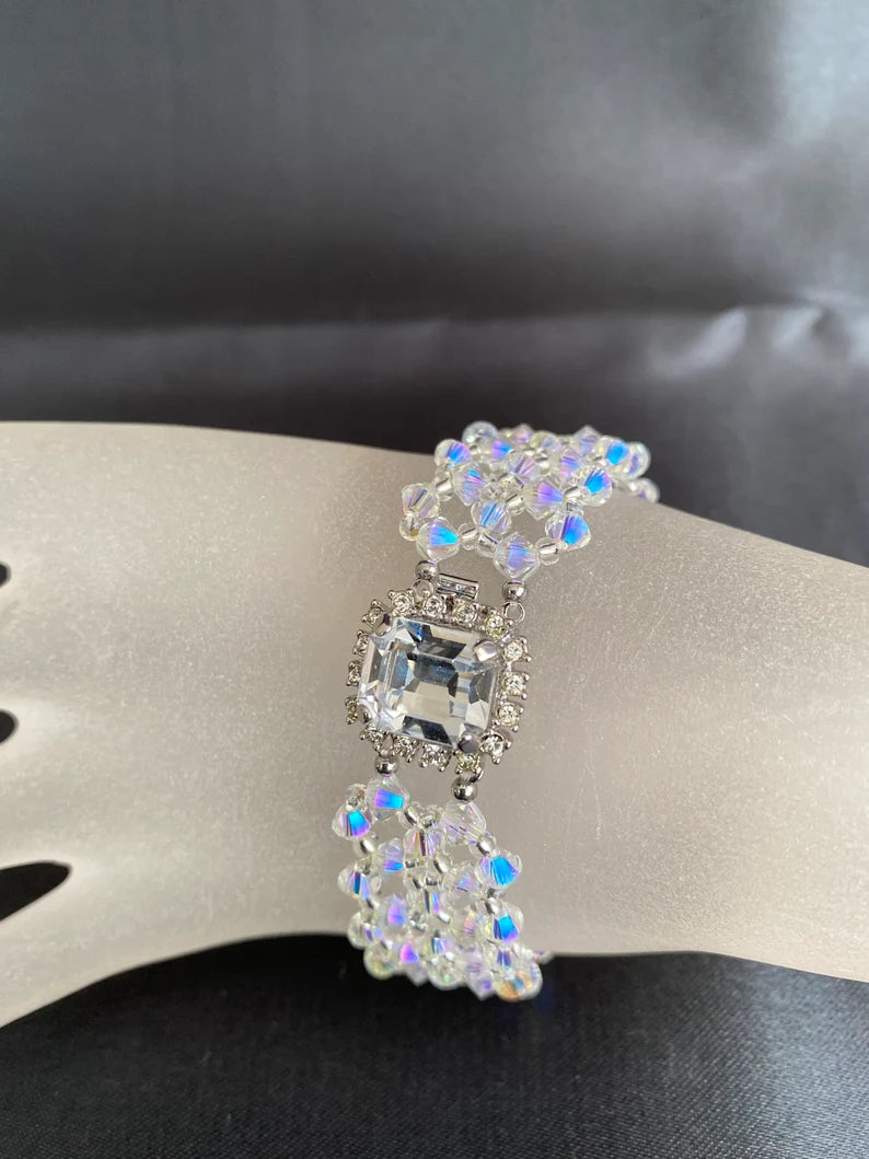 Crystal bracelet, chic, woman, shimmer crystal 2x, fashion jewelry, luxury