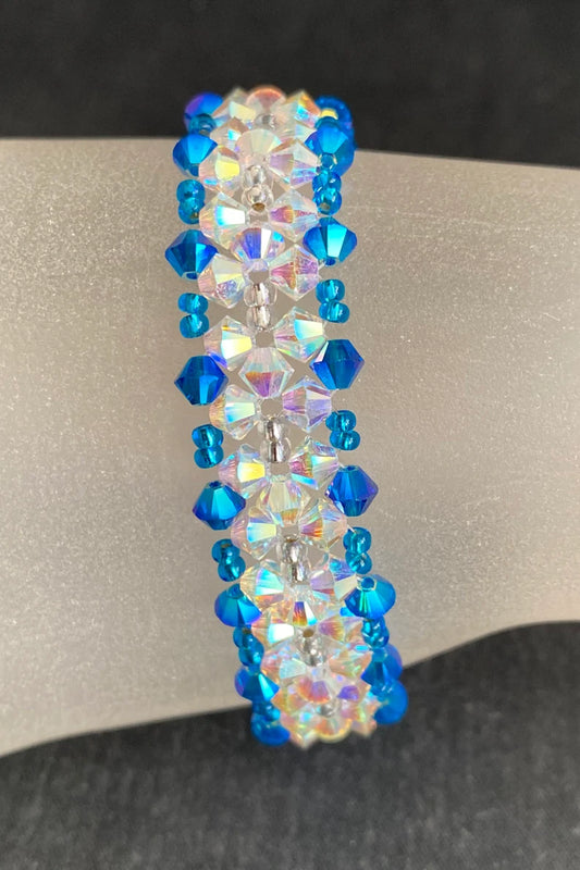 Bracelet cristal, cristal ab2x, capri blue ab2x