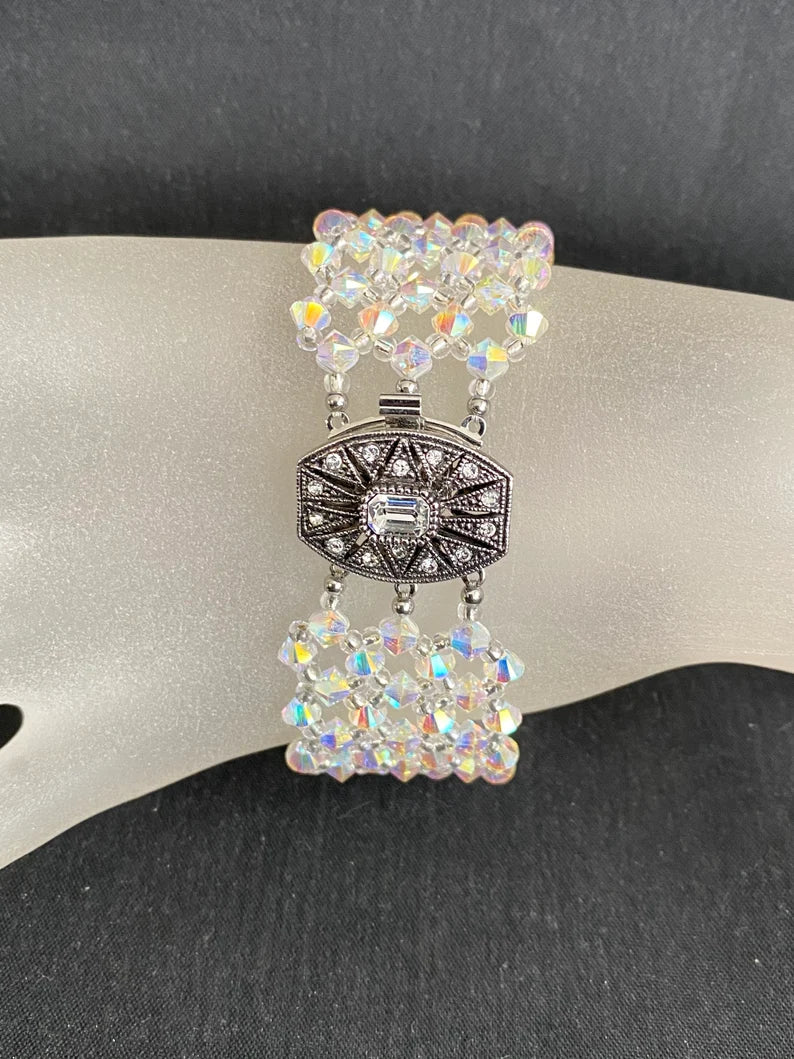 Bracelet cristal, bijou femme, cristal ab2x, somptueux, luxe