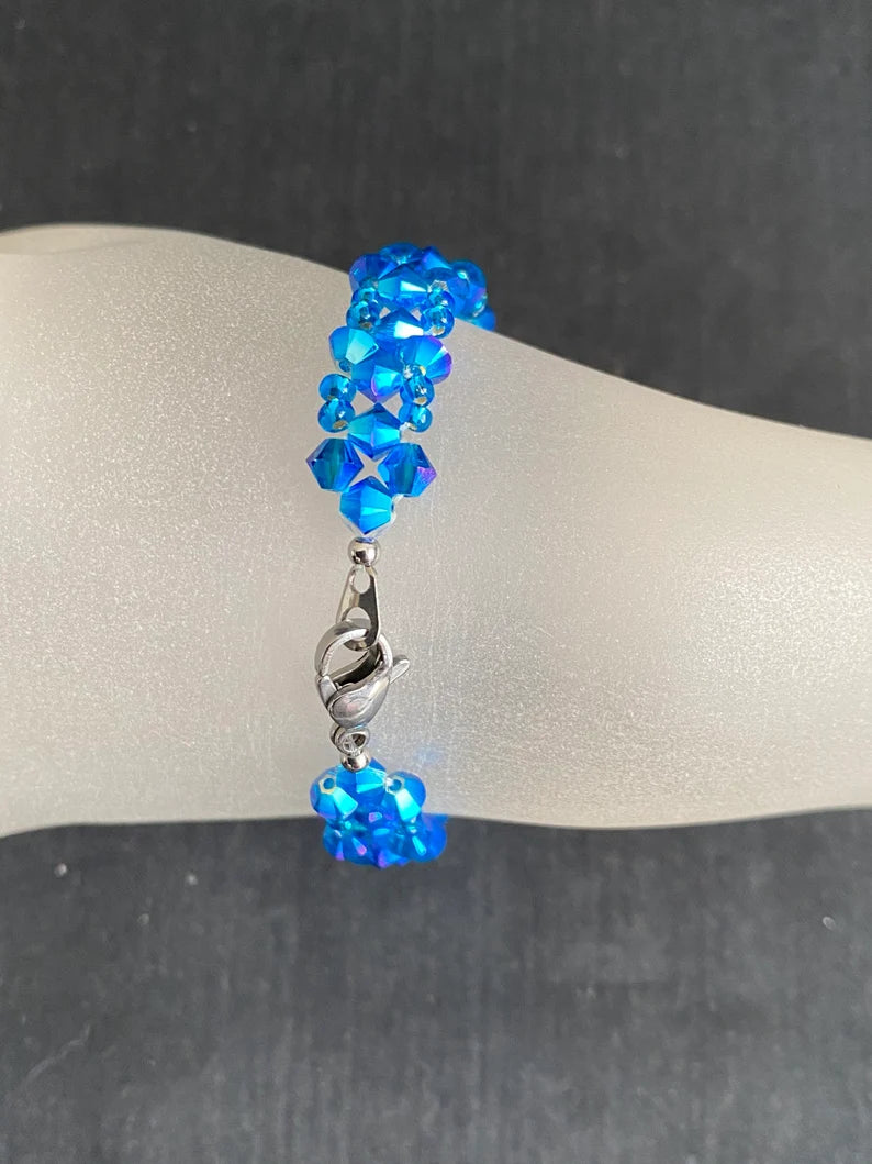 Bracelet en cristal, capri blue ab2x