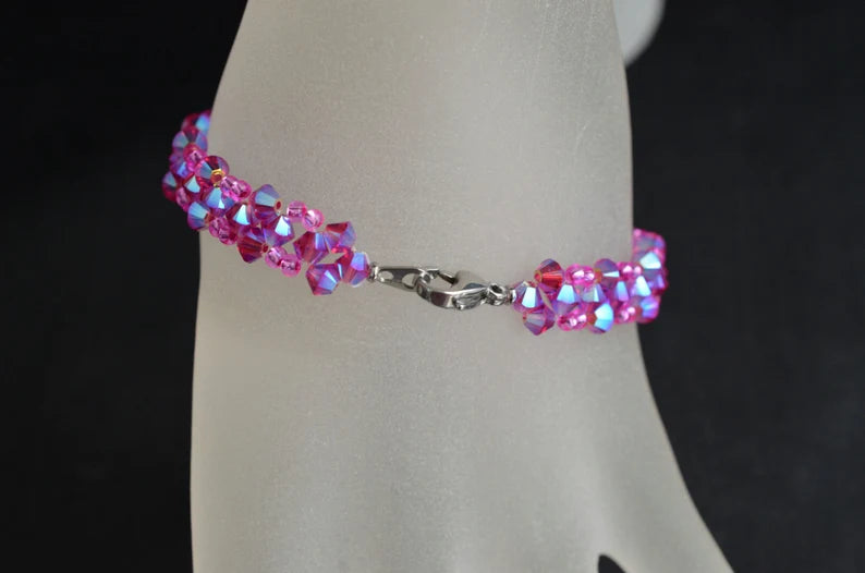 Bracelet cristal, fuschia ab2x