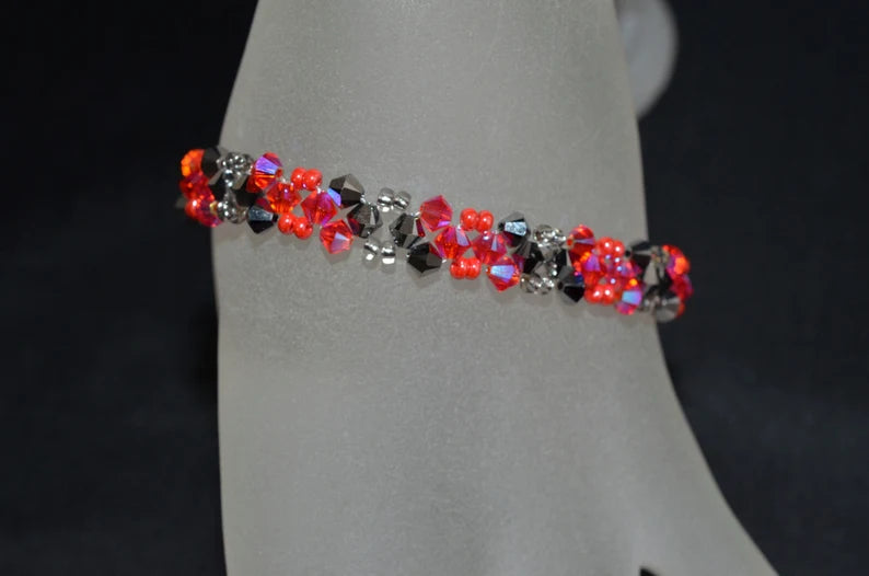 Bracelet cristal, hyacinth ab2x, cristal light chrome 2x