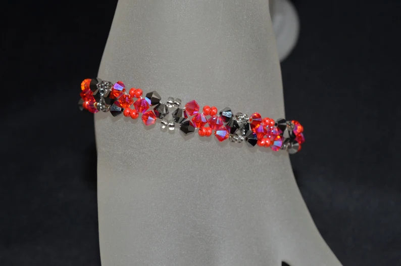 Bracelet cristal, hyacinth ab2x, cristal light chrome 2x